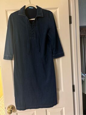 Casual Navy Denim Dress